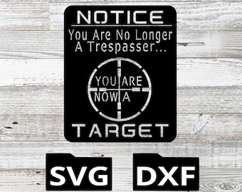 Trespassing Target-bord, CNC lasergesneden bestand (SVG, DXF)