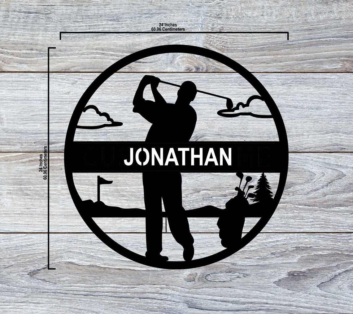 24x24 Men's Golf Metal Wall Art Décor for Man Cave Etsy