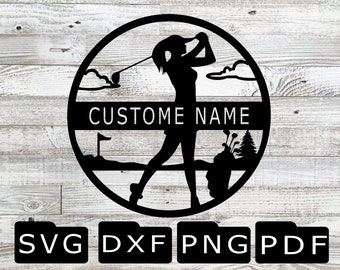 Golf SVG, Golf DXF, Golfing Monogram, Svg, Dxf, Pdf, Cut File, Golfer Monogram, Plasma, Laser, Cricut, Tumbler, Cut File, Digital Download