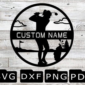 Female Golfer Monogram, Golf, SVG, DXF, Pdf, Golfing, Monogram, Cut File, CNC, Plasma, Laser, Water Jet, Cricut, XCarve, Summer, Hole in one