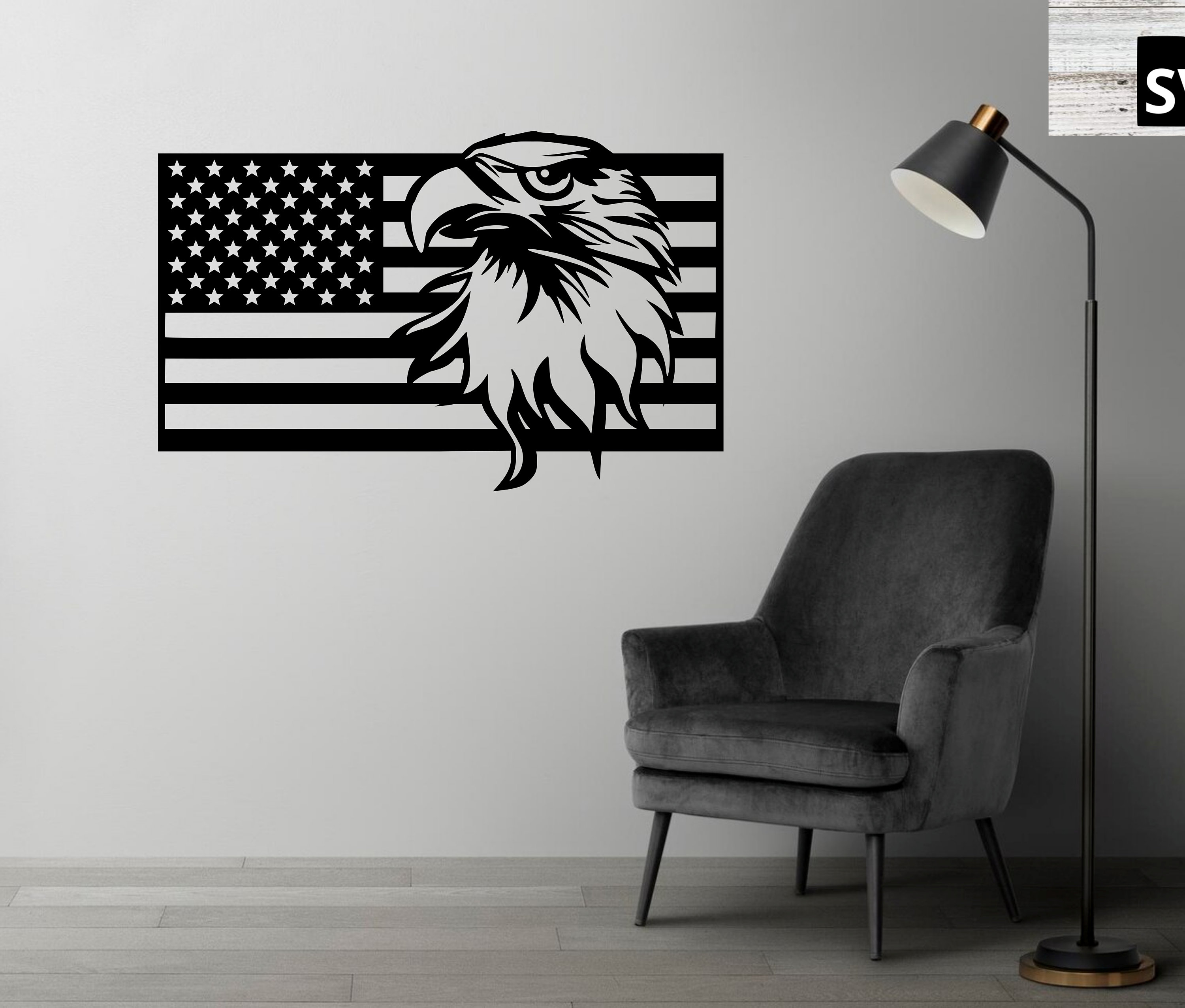 American Flag Eagle Head Cut File, SVG DXF, Patriotic CNC Plasma Laser ...