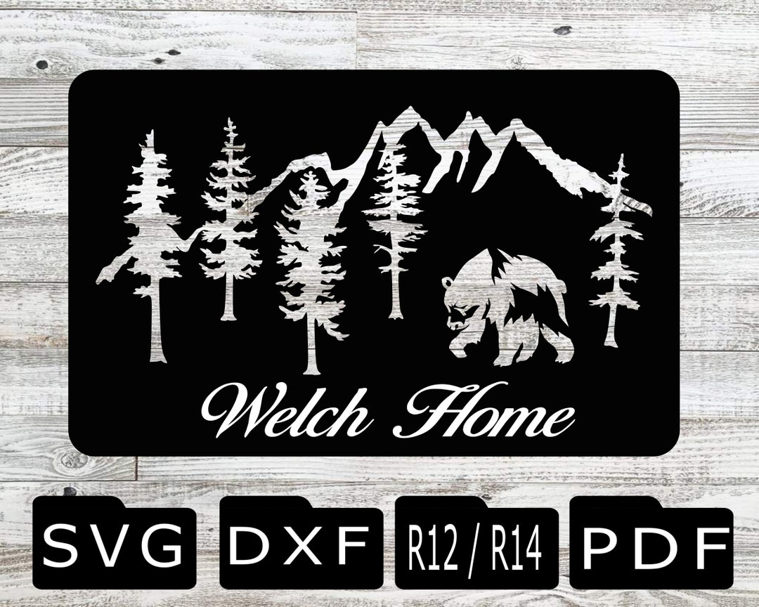 Bear Address Sign SVG, Address Sign SVG, Address Sign DXF, Bear Address