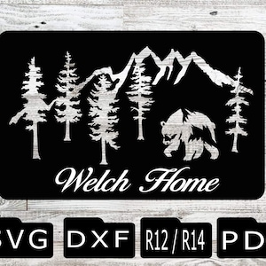 Bear Address Sign SVG, Address Sign SVG, Address sign DXF, Bear address sign dxf, Bear monogram svg, bear monogram dxf, cabin sign svg,