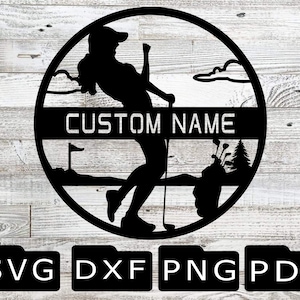 Golf Monogram, Female, Golf, SVG, DXF, Pdf, Golfing, Monogram, Cut File, CNC, Plasma, Laser, Water Jet, Cricut, XCarve, Summer
