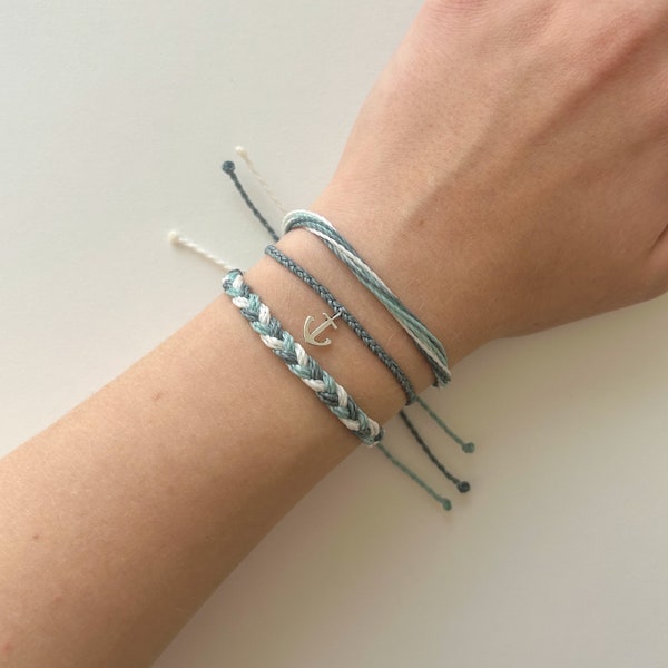 Anchors Aweigh Bracelet Set |  Trendy Jewelry | Adjustable, Waterproof Wax Cord Bracelets