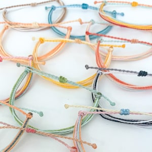 String Wax Cord Bracelets and Anklets | Adjustable and Waterproof | Trendy | Surf Bracelets/Anklets | Beachy | Choose a Color