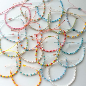 Beaded Wax Cord Bracelets and Anklets | Adjustable and Waterproof | Trendy | Surf Bracelets/Anklets | Beachy | Choose a Color