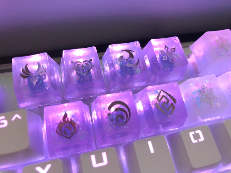 Genshin Keycaps - Artisan Keycap - Resin Keycap for Cherry MX + Gateron Switches 