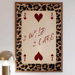 Freche Zitate Druck Retro Wandkunst Spielkarte Poster, Leopard Muster Plakat Tierdruckdekor, 70er Jahre Gepard Gepard Wandkunst für Wohnheimdekor