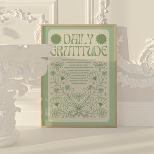 daily positive affirmation sage green wall art cool room decor typography print, quote inspirational prints wall art green bedroom decor