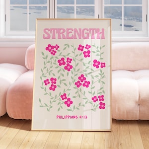 arte cristiano cartel rosa decoración de la habitación de muy buen gusto, arte de la pared rosa decoración de apartamentos de moda regalos cristianos, arte de la pared de muy buen gusto estampados florales decoración del dormitorio