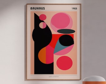 bauhaus wall art for living room maximalist decor 70s print, bauhaus digital download wall decor eclectic wall art bauhaus print retro decor