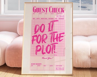 gör det för handlingen rosa väggkonst trendig lägenhetsinredning funky gästrutigt tryck, retro väggkonst citat rolig gästrutigt väggkonst rosa poster