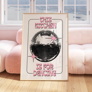 Retro Disco Art Print Groovy Kitchen Decor, Retro Kitchen Wall Art Cute ...