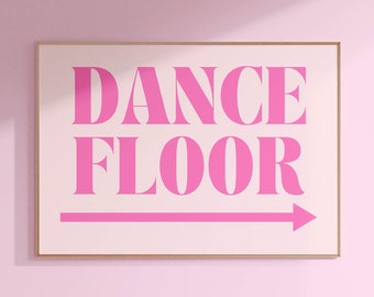 dance floor sign girly wall art maximalist decor, y2k preppy room decor maximalist retro wall art disco ball decor dorm decor bar cart art