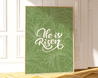 decoración de primavera con estampado de Pascua, arte cristiano de Pascua de granja, decoraciones de Pascua de arte de pared cristiana, decoración cristiana imprimible digital de Pascua