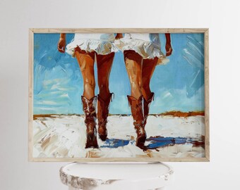 Cowgirl Küsten Poster, neutrale Wand Kunst trendy Wohnung Wand Dekor, rustikale Wand Kunst, Küsten Schlafzimmer Dekor, Küsten Kunst Strand Dekor