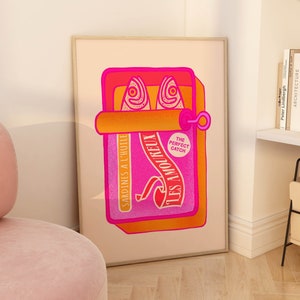 trendiga konsttryck estetikposters dopamindekor, maximalistisk väggkonst unik present till par, retro väggkonst ovanför sängen dekoration parpresent bild 8