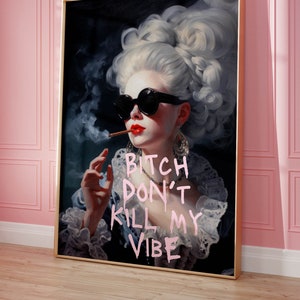 altered art trendy wall print maximalist wall decor, girly wall art vintage poster apartment wall decor, funny wall art dorm room decor