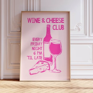 arte de la cocina cartel rosa decoración del apartamento, arte de la pared rosa decoración de la cocina de moda cartel de alcohol, arte de la pared de moda decoración de la habitación rosa cartel estético