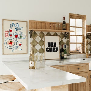 Kitchen Art Print Gallery Wall Set of 12, Retro Kitchen Prints ...