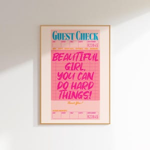 preppy wall art teen girl room decor desk accessories, preppy stuff popular gifts for teen girl, positive affirmation art college room decor image 1
