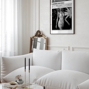 newspaper poster retro art print funky decor, preppy room decor aesthetic y2k poster, preppy wall art dorm decor, funky wall art girly decor image 3
