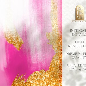 abstract painting pink decor, trendy wall art abstract bedroom decor, bedroom wall art abstract decor, pink abstract print preppy room decor image 2
