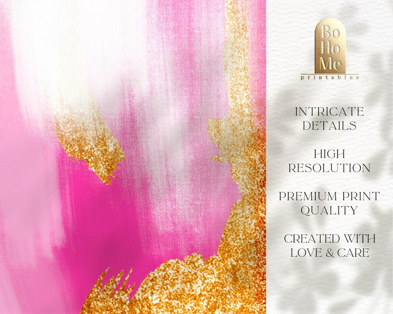abstract painting pink decor, trendy wall art abstract bedroom decor, bedroom wall art abstract decor, pink abstract print preppy room decor image 2