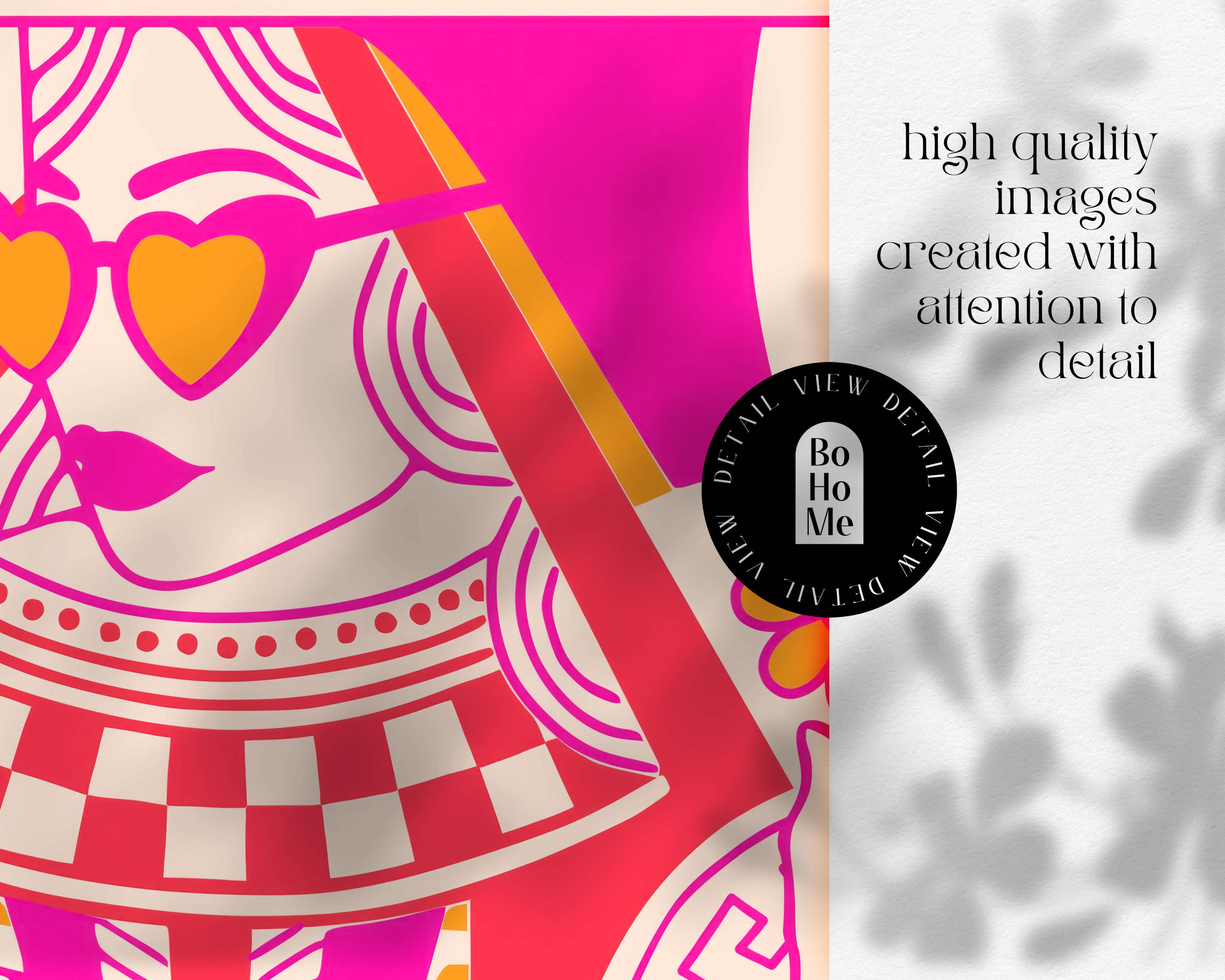 Discover queen of hearts retro wall art pink poster print preppy room decor