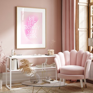 inspirational quote aura poster preppy aesthetic room decor, motivation office art cute apartment decor, aura quote wall art dorm decor image 6