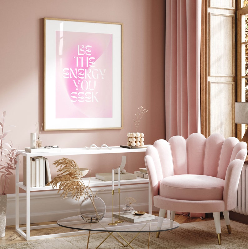 inspirational quote aura poster preppy aesthetic room decor, motivation office art cute apartment decor, aura quote wall art dorm decor image 6