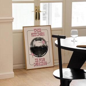 Retro Disco Art Print Groovy Kitchen Decor, Retro Kitchen Wall Art Cute ...