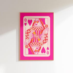 Herzkönigin funky maximalist Wandkunst Teenager Mädchen Raumdekor ästhetisches Plakat Retro Kunstdruck, schrulliges ästhetisches Raumdekor