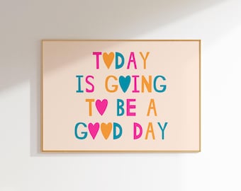 funky wall art typography print inspirational posters dopamine decor, happy art print affirmation poster cute wall decor bedroom wall art
