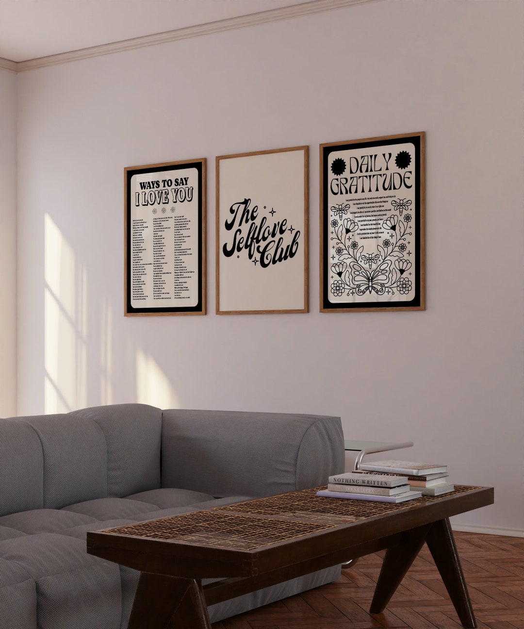 Mental Health Art Therapy Office Decor Triptych Wall Art, Trendy Retro ...