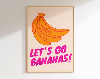food art pop prints retro wall art print kitchen wall decor, funky wall art fun kitchen poster food decor, kitchen wall art maximalist decor