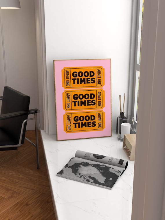 good times ticket poster wall art trendy bar cart decor, trendy wall art new apartment living room posters and prints aesthetic room decor