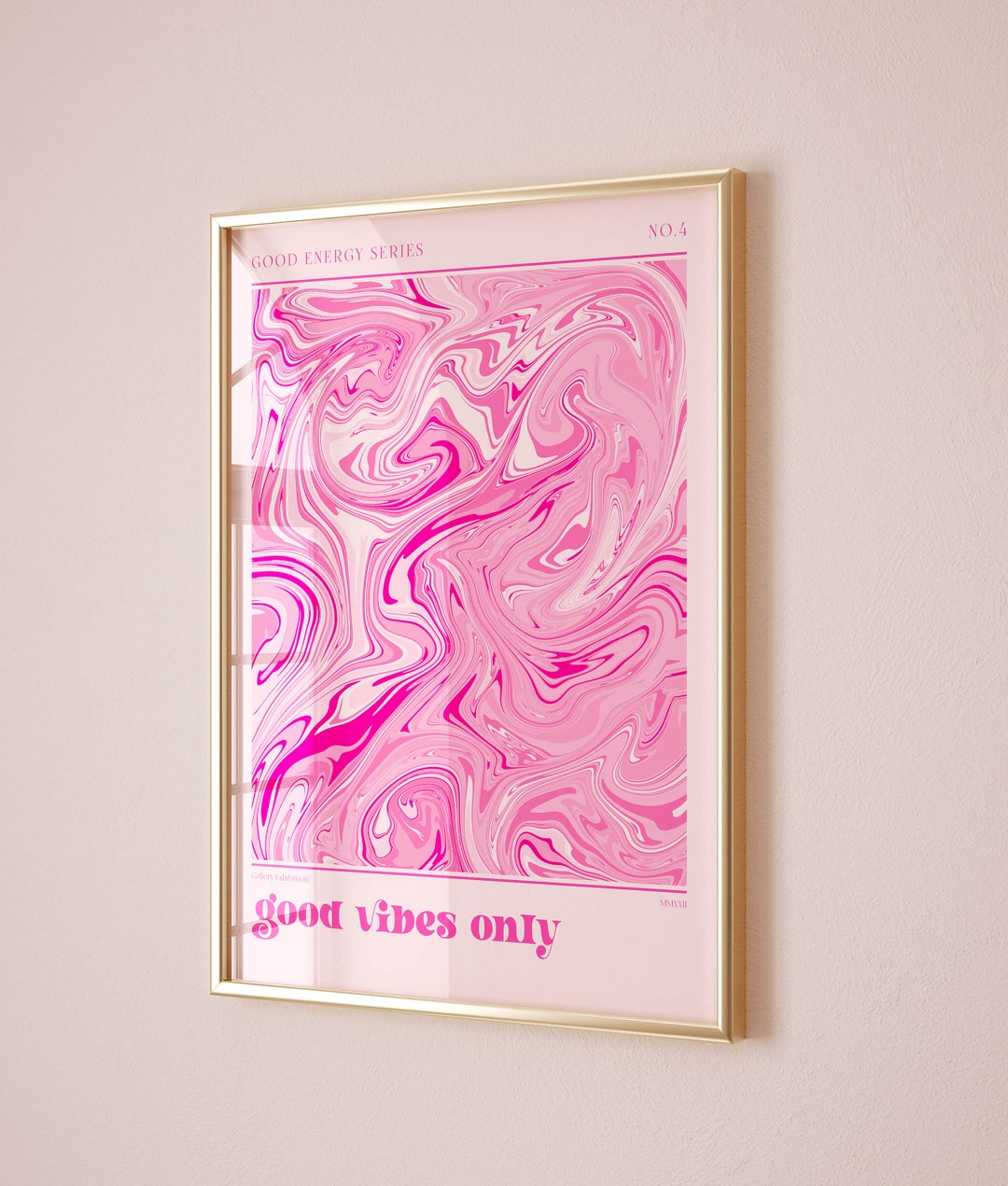 Affirmation Art Pink Room Decor Retro Print, Pink Wall Art Trendy ...