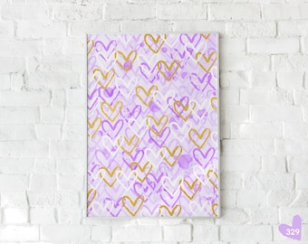 lavender hearts preppy wall art printable, preppy room decor for teens, trendy posters preppy paintings, grily wall art dorm decor college