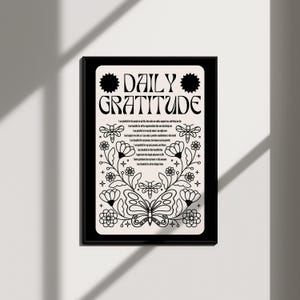 tägliche Dankbarkeit Affirmation Wand Kunst Retro Dekor, 70er Jahre Poster Retro Kunstdruck über Bett Dekor, psychische Gesundheit Kunst Therapie Büro Dekor