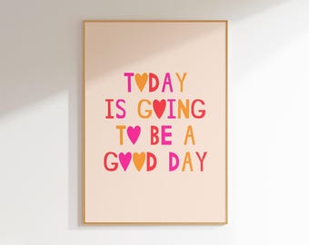 happy art print inspirational posters dopamine decor, funky wall art typography print affirmation posters cute wall decor bedroom wall art