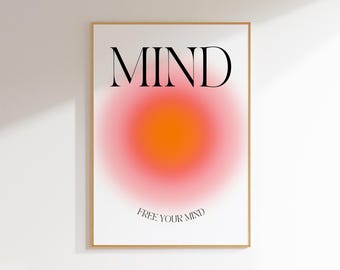 Aura Poster trendy spiritual wall art yoga decor, aesthetic poster digital wall art spa decor, zen wall art aura print out posters aesthetic