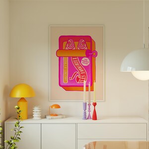 trendiga konsttryck estetikposters dopamindekor, maximalistisk väggkonst unik present till par, retro väggkonst ovanför sängen dekoration parpresent bild 10