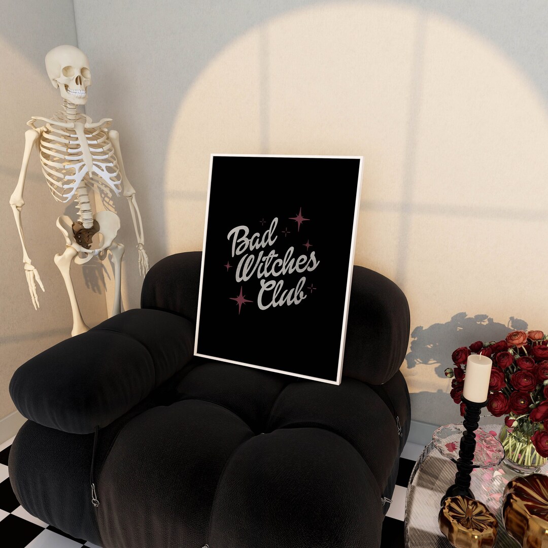 Funny Halloween Art Print Witchy Decor, Retro Halloween Witchy Wall Art, Witchy Aesthetic Dark