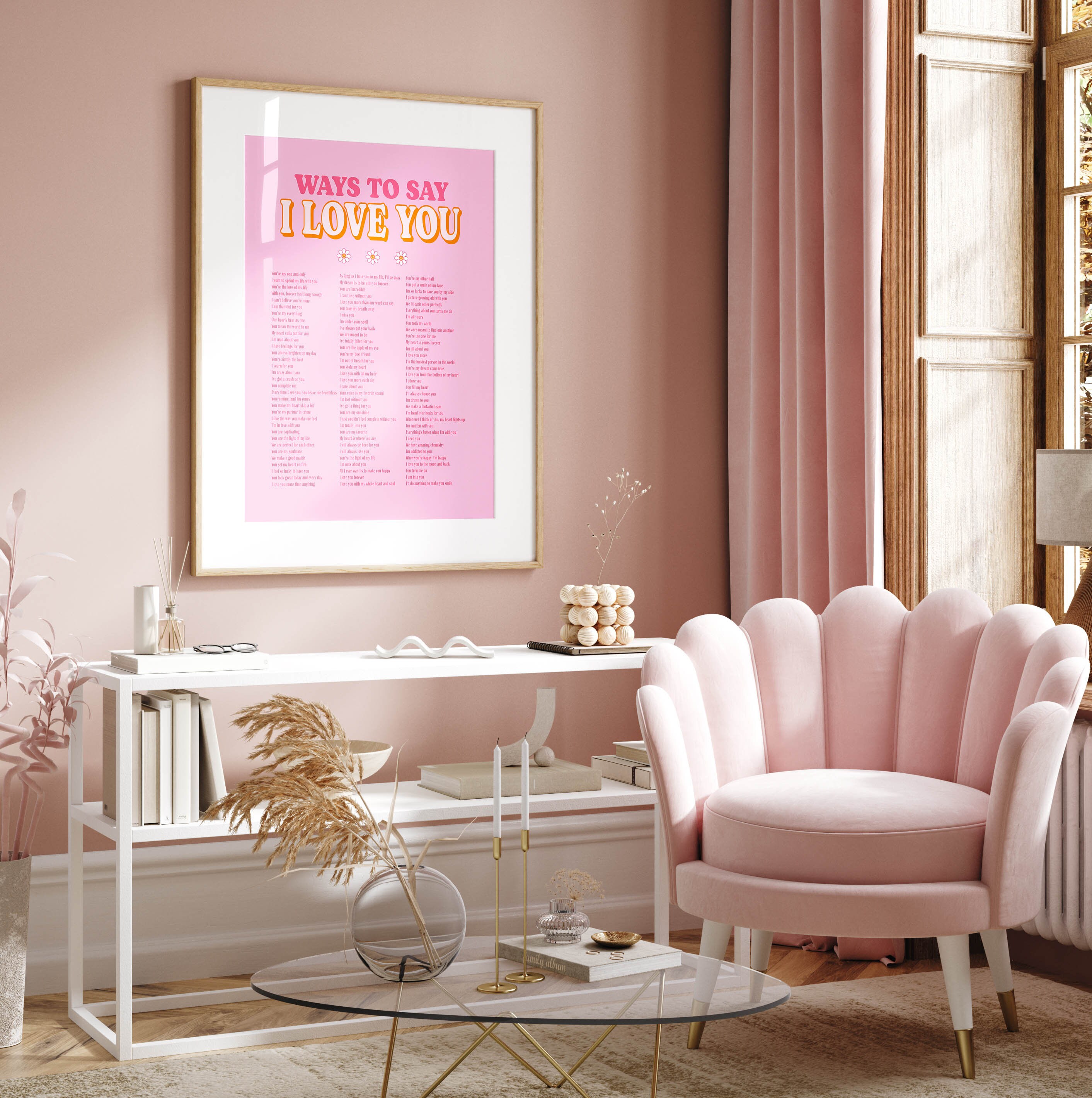 Ways to Say I Love You Pink and Orange Preppy Wall Art Preppy Dorm Room  Decor Aesthetic Poster, Maximalist Retro Wall Art Prints Trendy - Etsy  Israel, image size:2825x2840