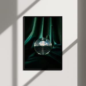 disco ball decor groovy poster retro wall art, preppy wall art dorm decor for college girls, maximalist wall art funky decor bar cart prints