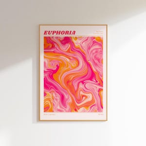 Moderne abstrakte Euphorie Kunstdruck funky Dekor, Retro Wand Kunstdruck Ausstellungsplakat maximalist Dekor, bunte Wand Kunst Wohnung Dekor