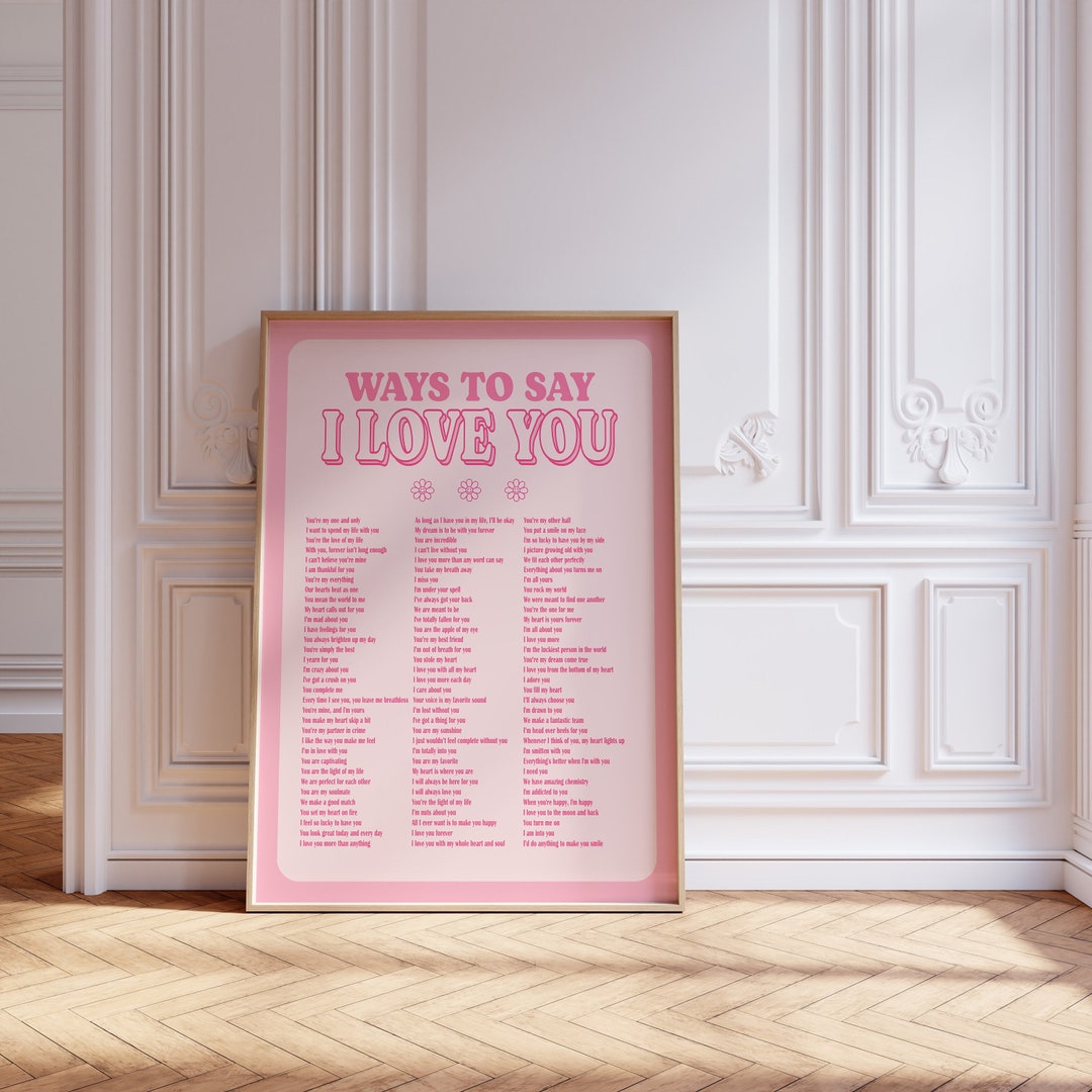 Ways to Say I Love You Girly Wall Art Y2k Room Decor, Retro Wall Art ...