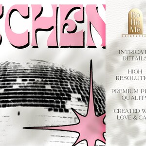 Retro Disco Art Print Groovy Kitchen Decor, Retro Kitchen Wall Art Cute ...